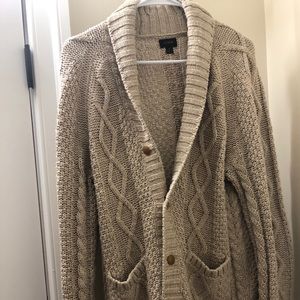 J Crew Cable Knit Shawl Cardigan